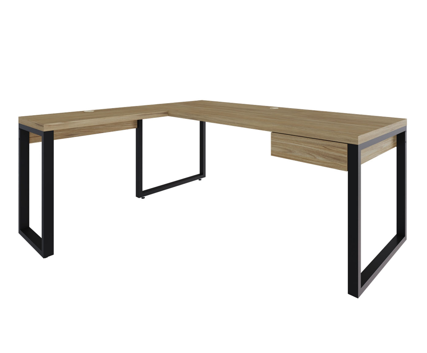 Mesa em L Yon Presidente com Gaveta Vermont Oak - image 0