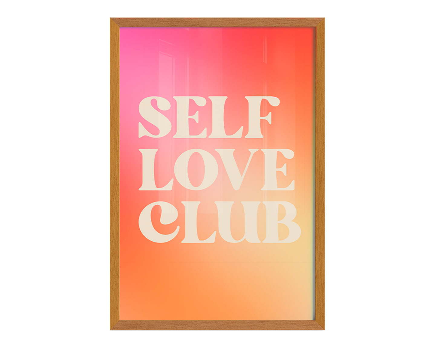 Quadro Self Love Club com Moldura em Madeira - image 0