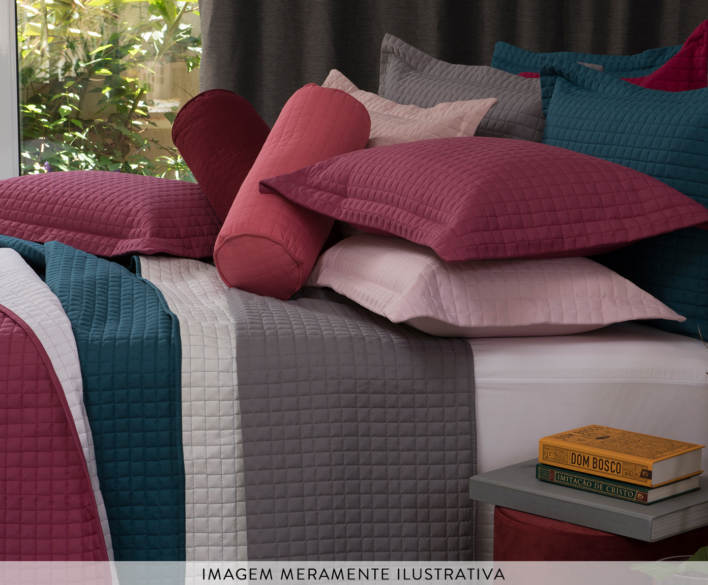 Porta-Travesseiro Plaza Matelado Azul Petr&oacute;leo image number 2