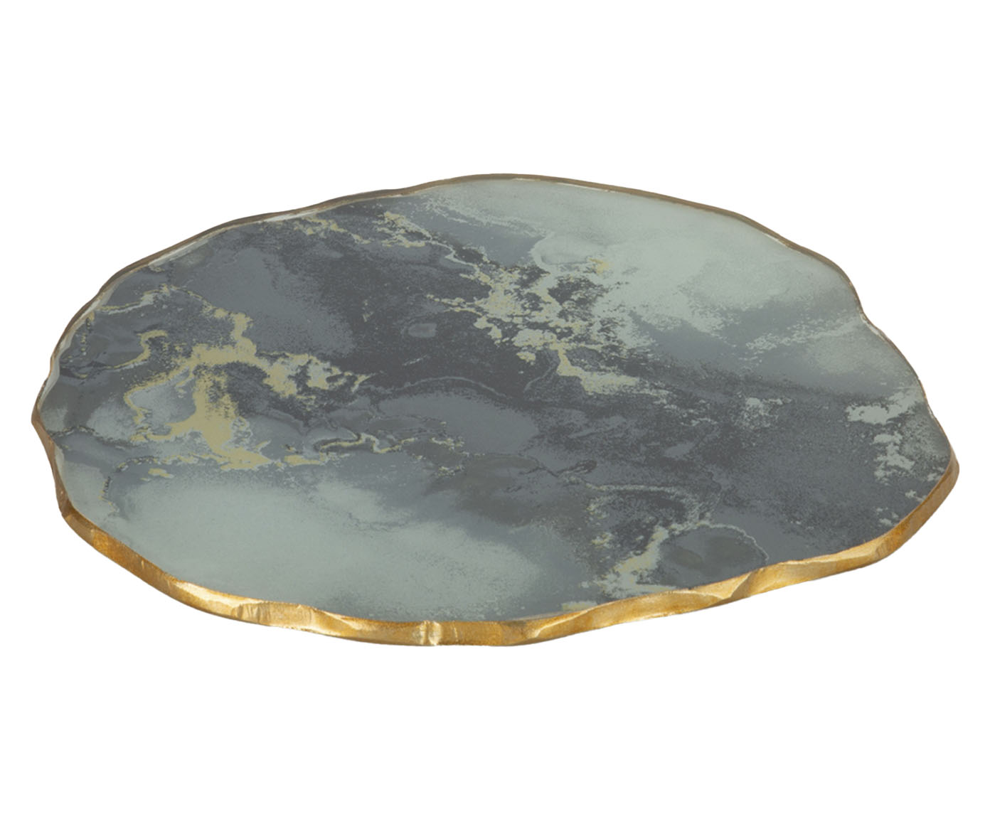 Centro de Mesa Org&acirc;nico Stone Onix com Borda Dourada - image 0