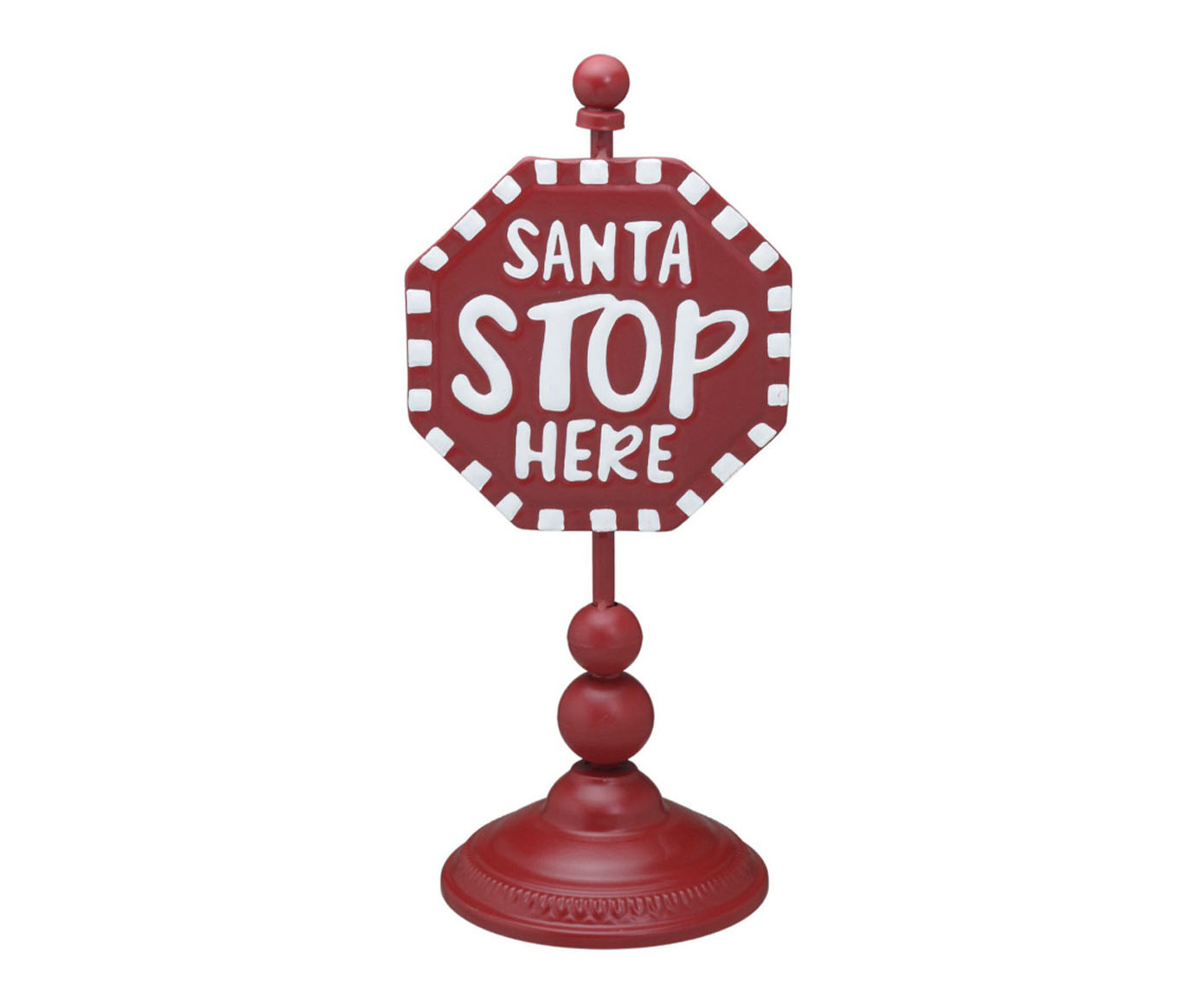 Placa Natalina Santa Stop Here - Vermelha - image 0