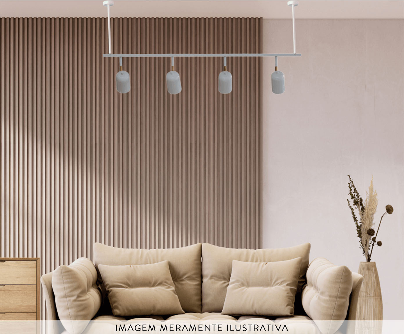 Trilho de Teto Ewa com 4 Spots com Extensor Branco - image 1