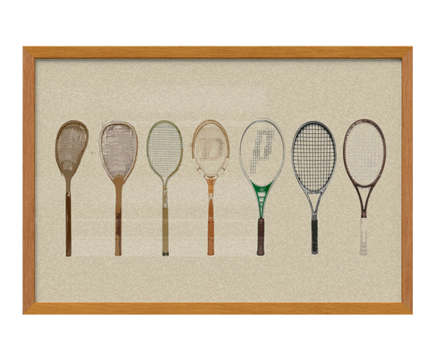 Quadro Raquetes com Moldura em Madeira image number 1