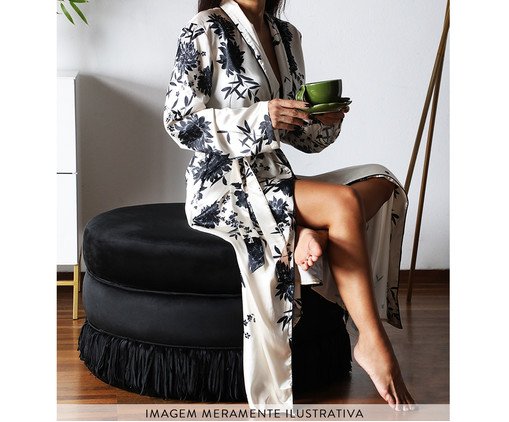 Puff Franja Disco - Preto image number 3