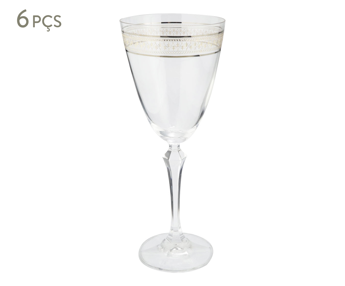 Jogo de Ta&ccedil;as para &Aacute;gua Brocade em Cristal Dourado e Platinum - image 0