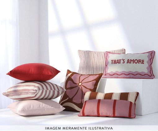 Capa de Almofada Retangular com Cordon&ecirc; Rosa - image 1