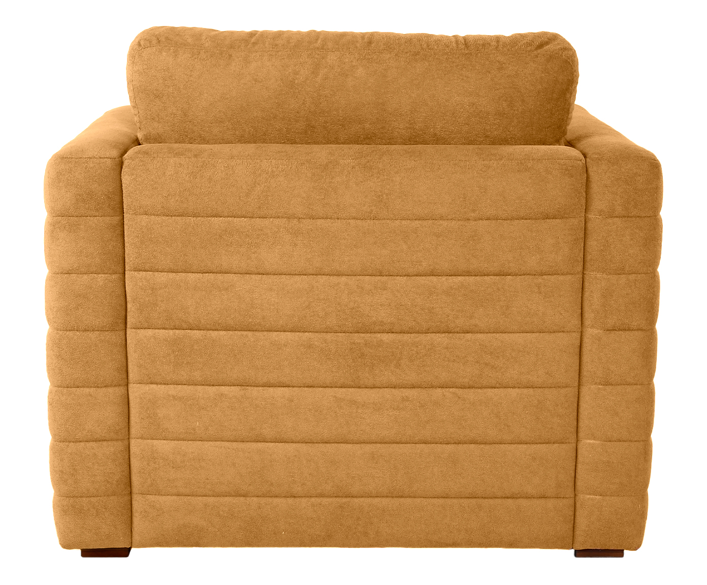 Poltrona com Puff Gom em Boucle aveludado - Amarelo Ocre image number 4