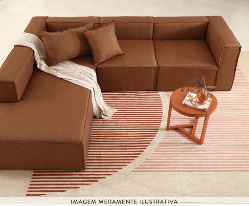 Sof&aacute; 4 M&oacute;dulos Encosto Parcial Direito Mensa Terracota image number 1