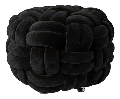 Pufe em veludo M&aacute;xi Tricot Preto - image 0