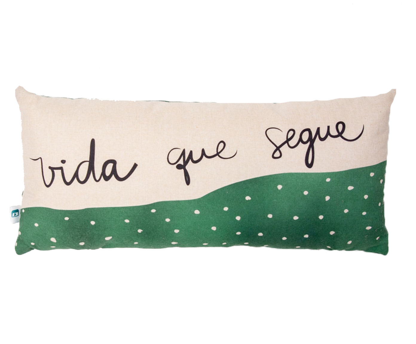 Almofada Baguete Vida Que Segue Verde e Bege - image 0