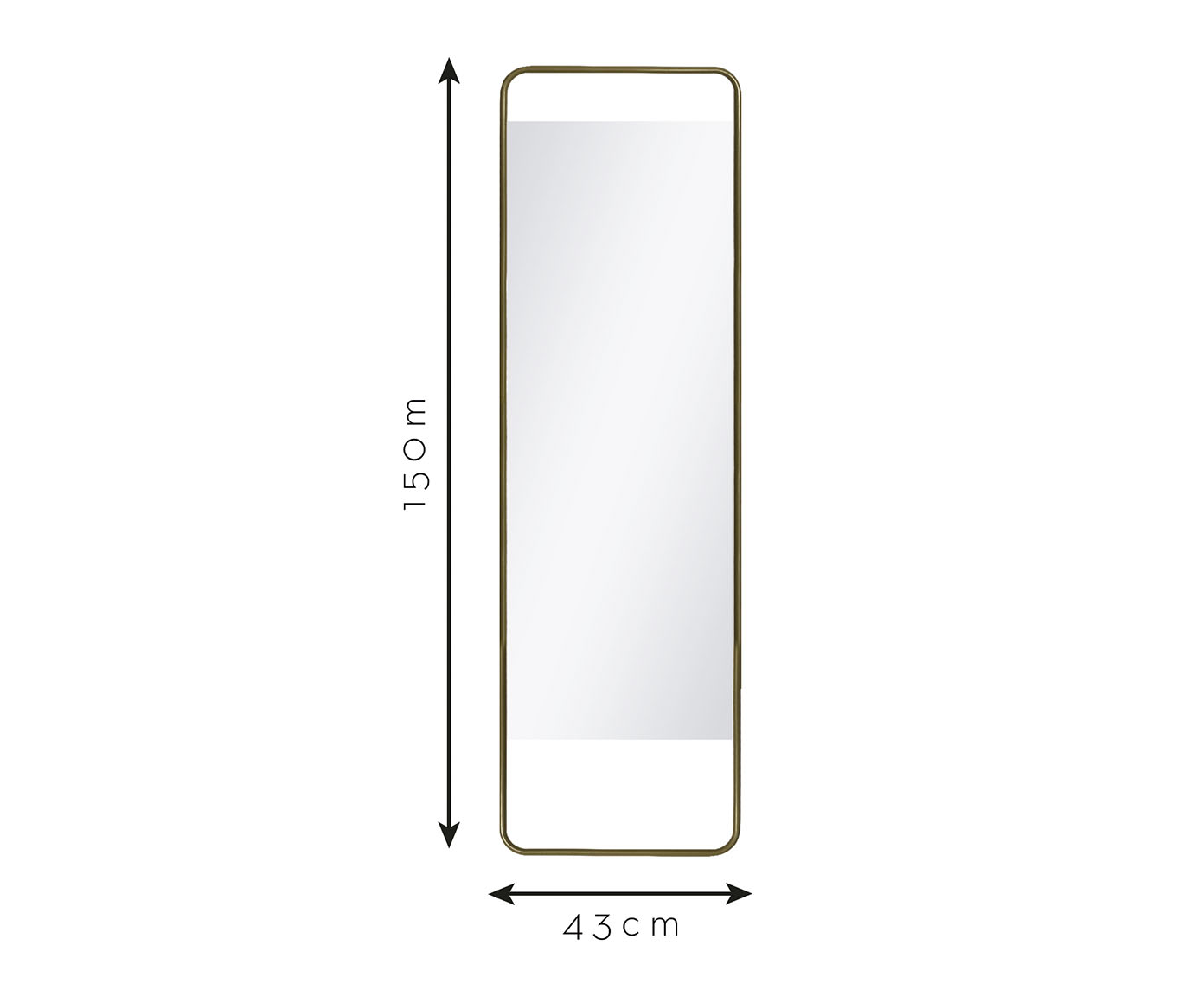 Espelho de Corpo Reto Fit Dourado image number 2