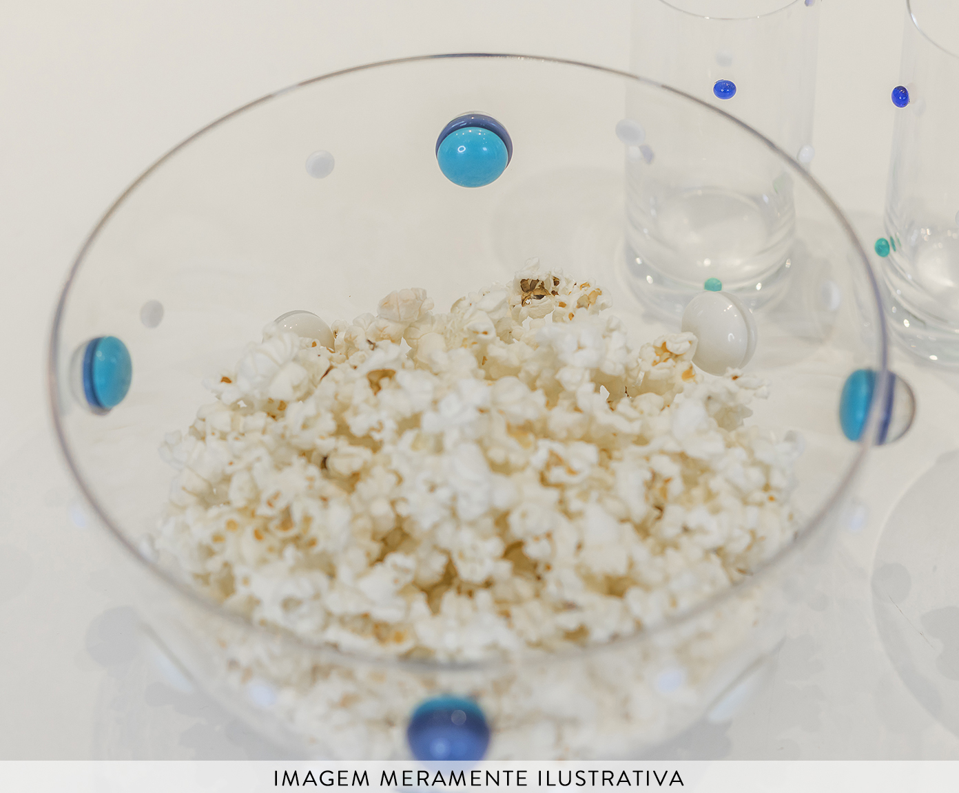 Pipoqueira Acrilica 3D Azul Grande - image 1