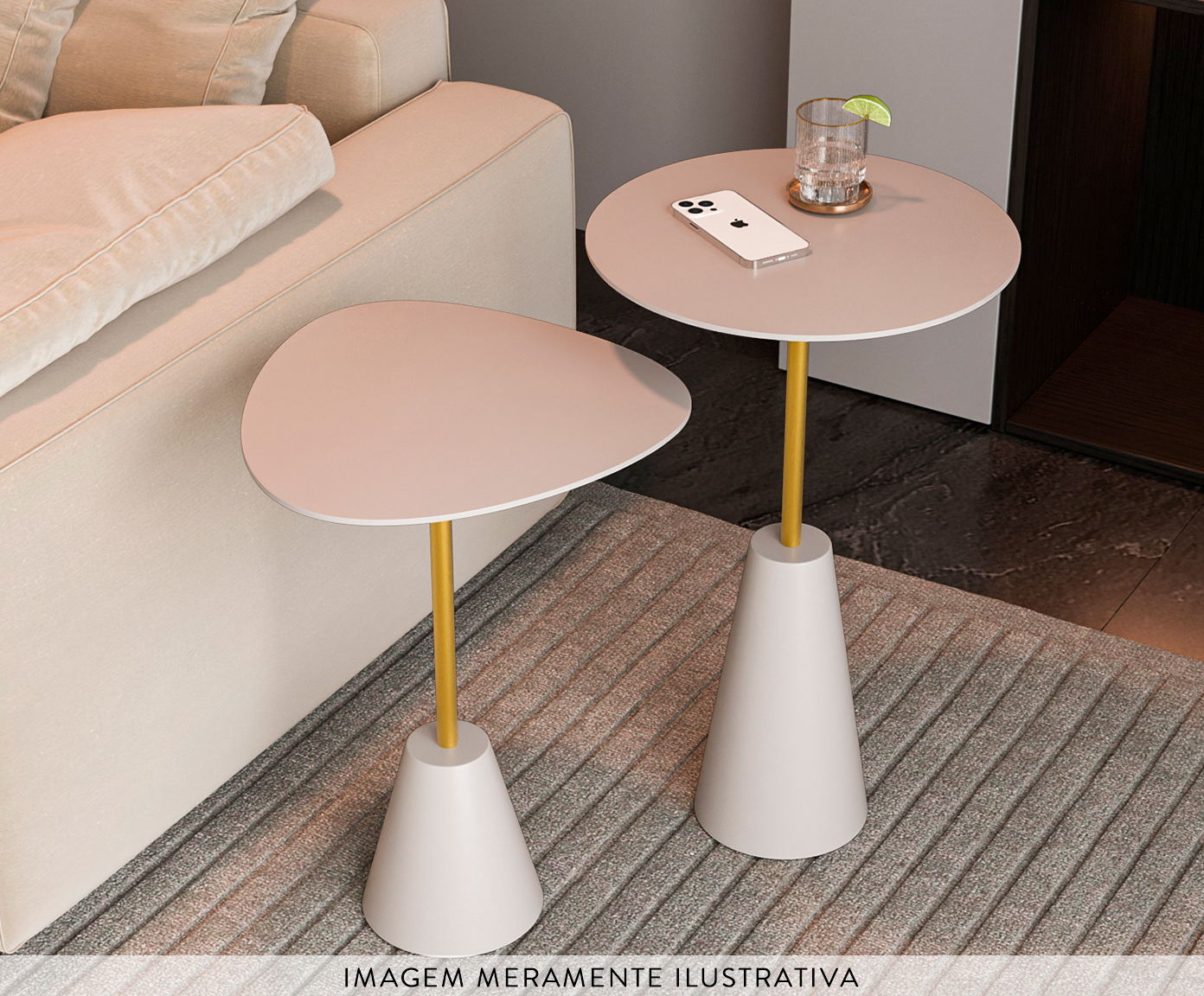 Conjunto Mesa de Canto Napoli Fendy image number 2