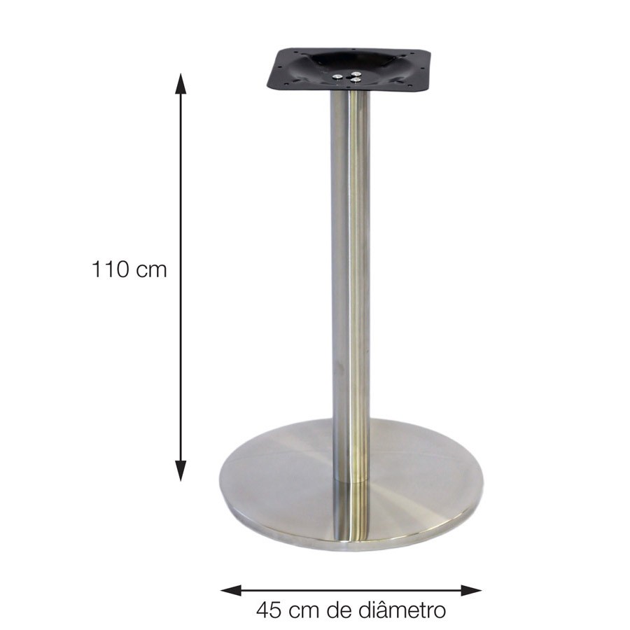 Base para Mesa Bistr&ocirc; em Inox Rounded - image 1