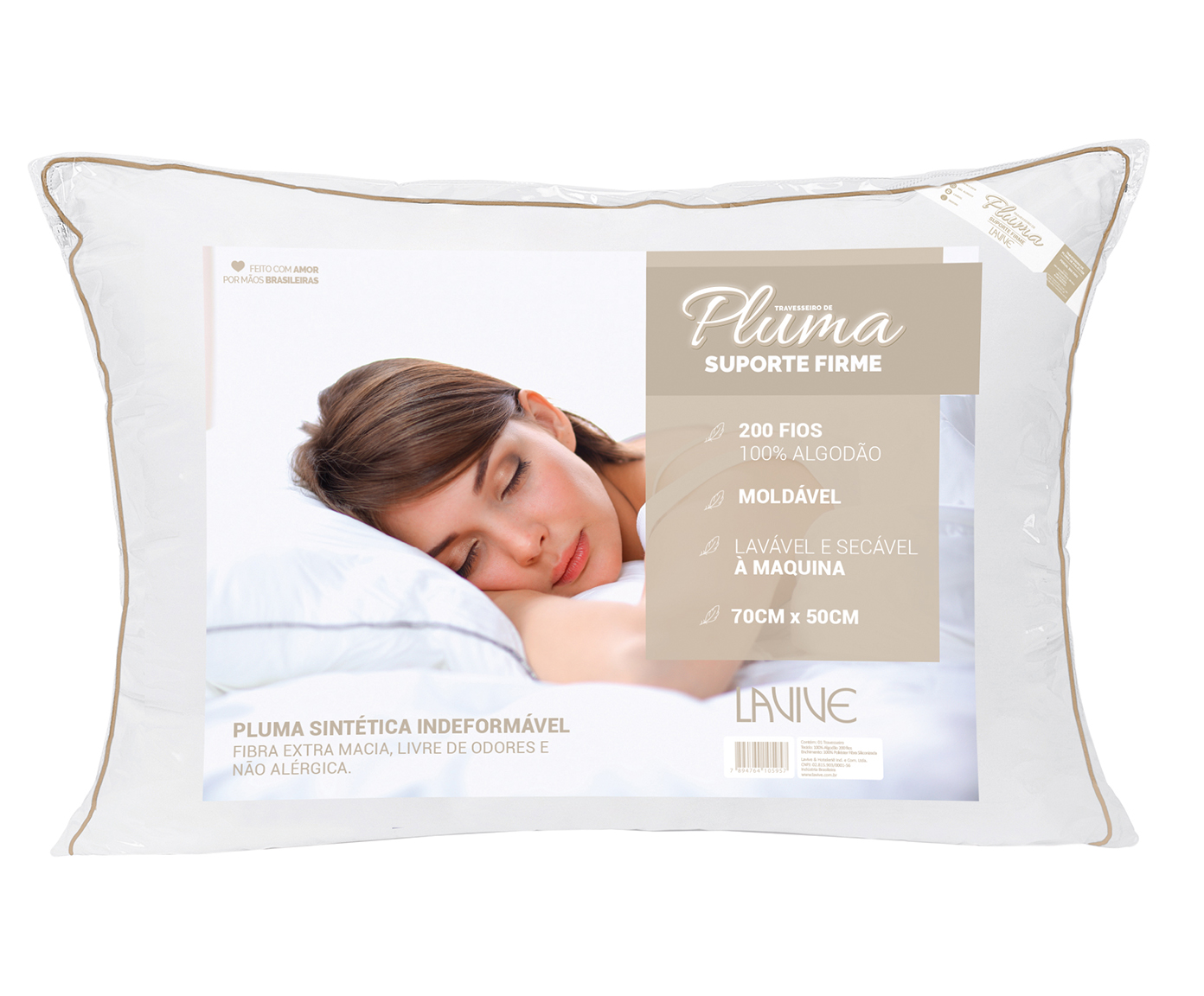 Travesseiro Pluma Firme Branco 200 Fios - image 0