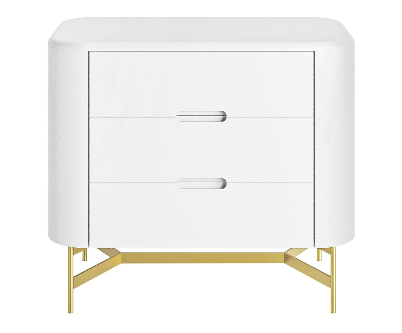 Mesa de Cabeceira Greyz Branco e Dourado - image 0