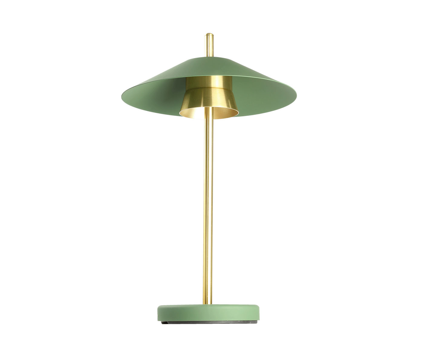Lumin&aacute;ria de Mesa Llio Bivolt - Verde e Dourado Escovado image number 2