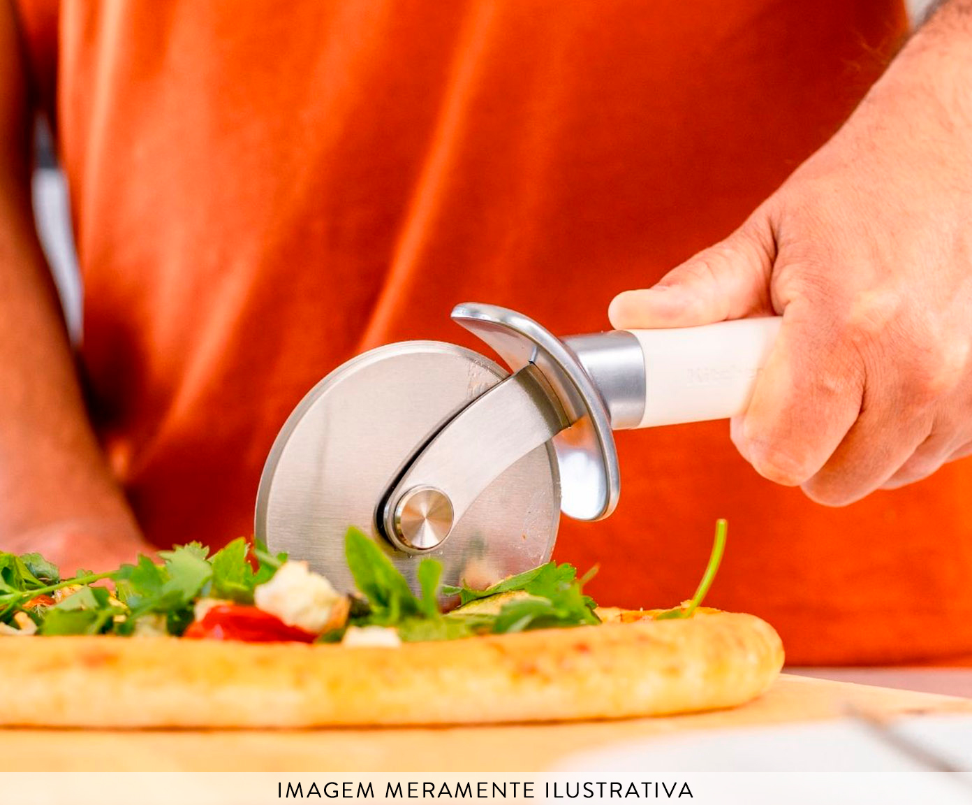 Cortador de Pizza Profissional em Inox Kitchenaid Branco image number 5