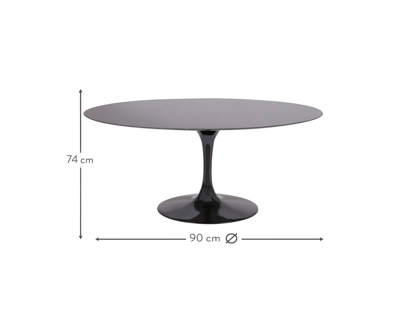 Mesa Saarinen Oval S&atilde;o Gabriel Base Preta image number 4