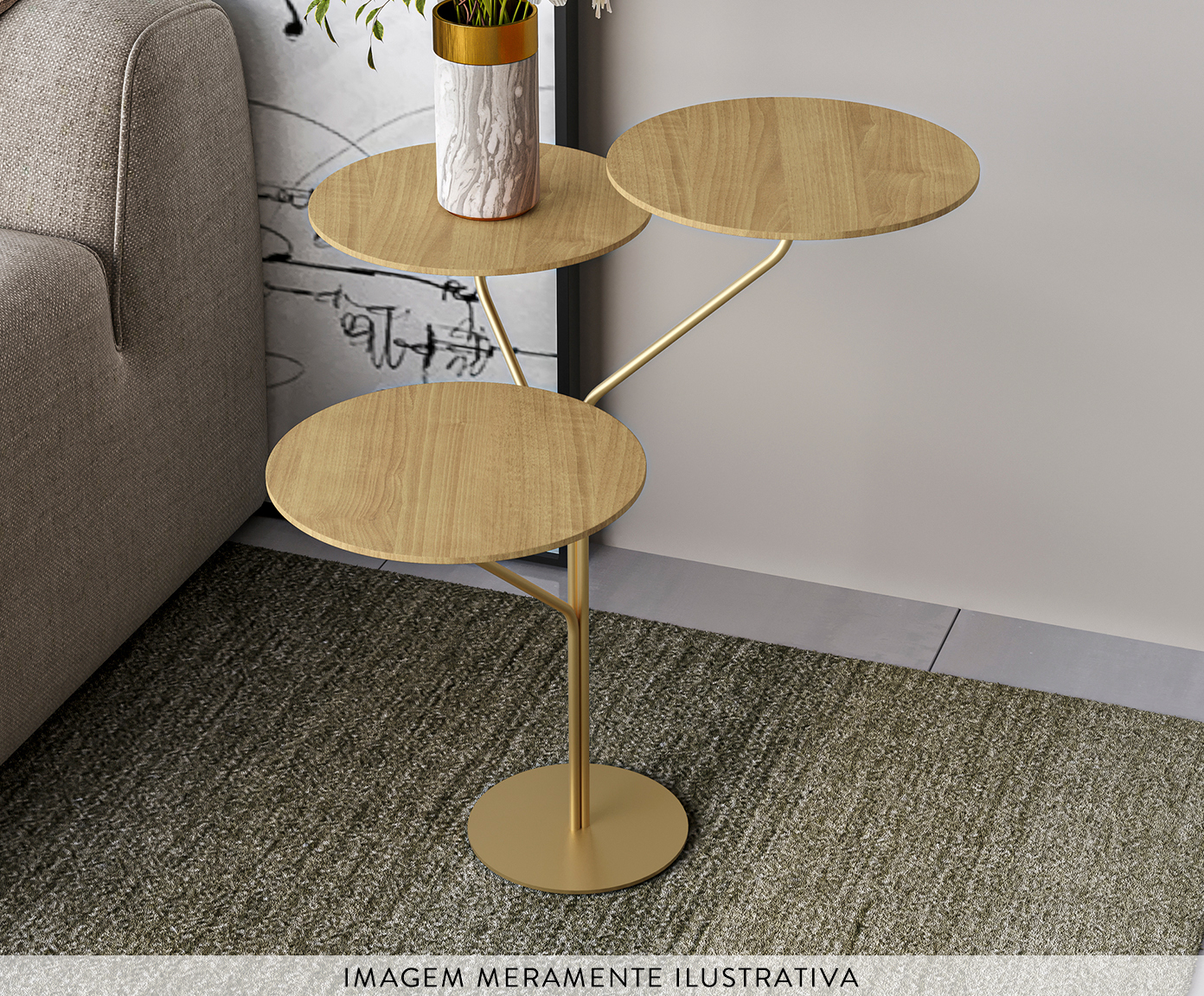 Mesa de Canto Trieste Lamina Natural de Tawari image number 2