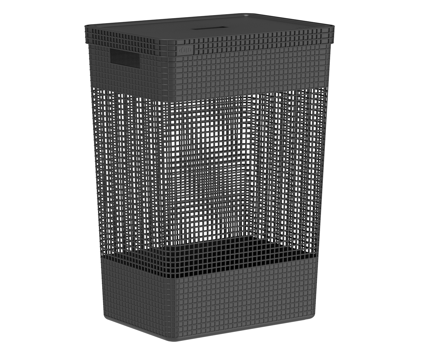 Cesto de Roupas com Tampa Grid Preto - image 1