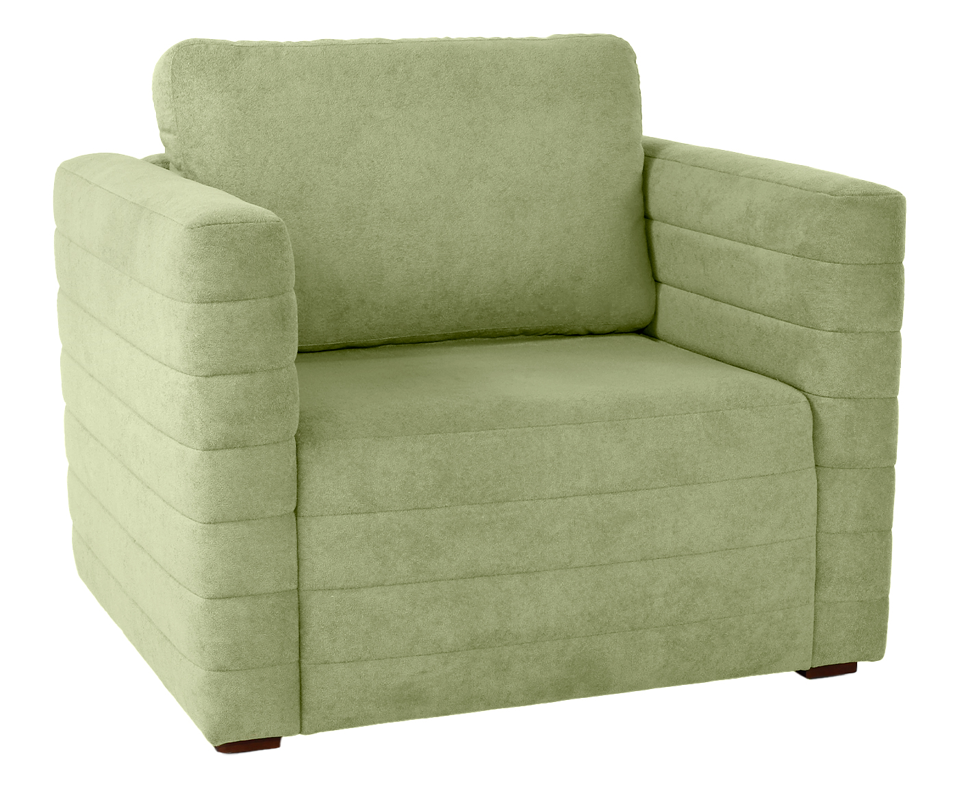 Poltrona Gom em Boucle aveludado - Verde - image 0