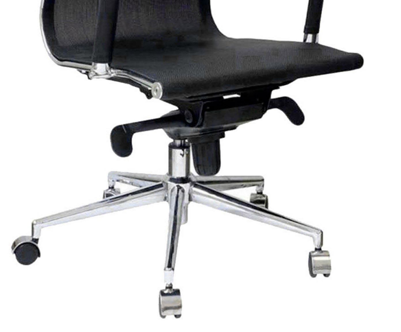 Cadeira Girat&oacute;ria com Rod&iacute;zios Office Eames Tela - Preto image number 2
