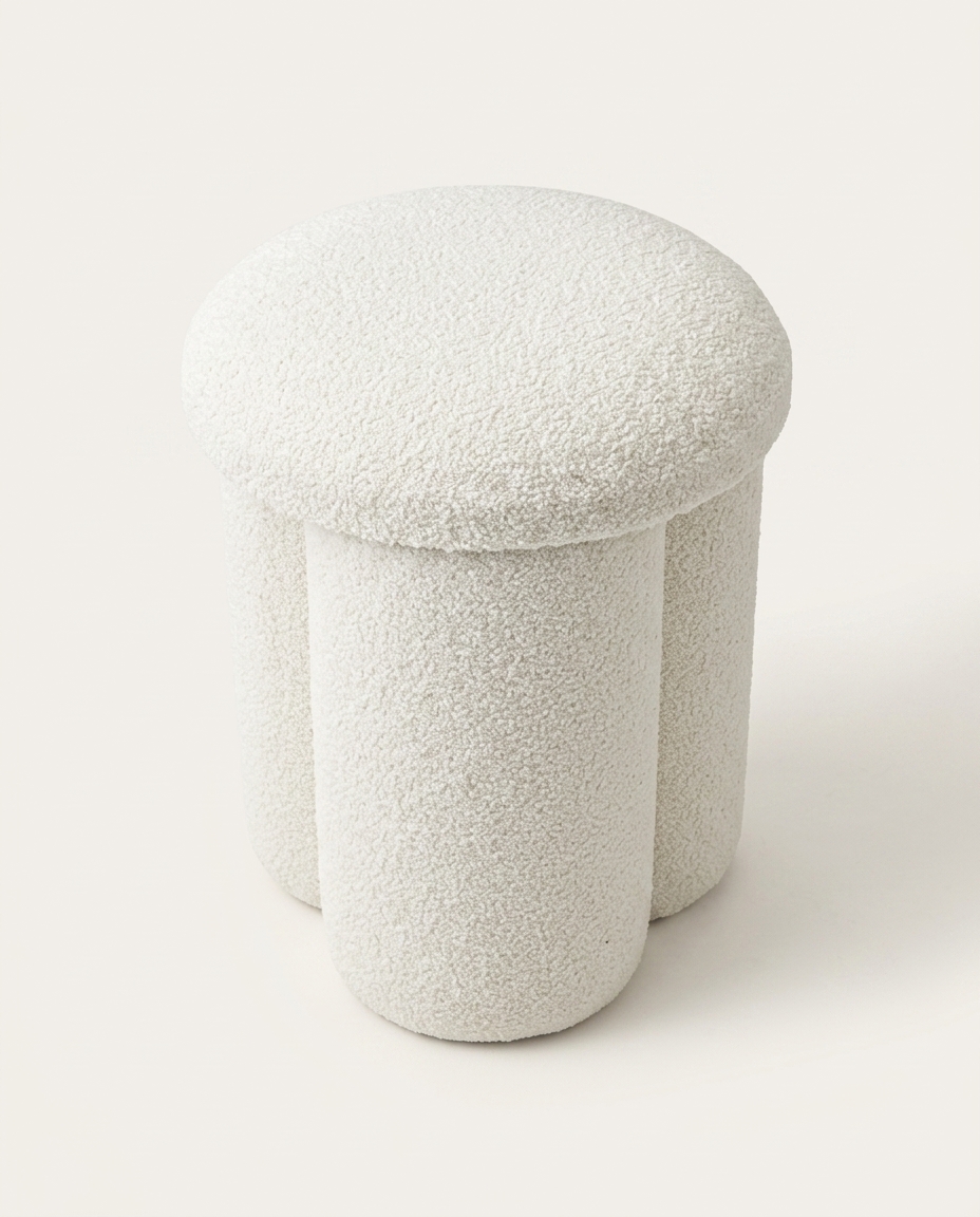 Banco em Boucl&ecirc; Carnelian - Off White - image 1