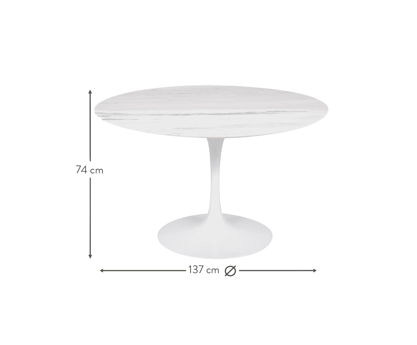 Mesa Saarinen Redonda Espirito Santo Base Branca image number 3