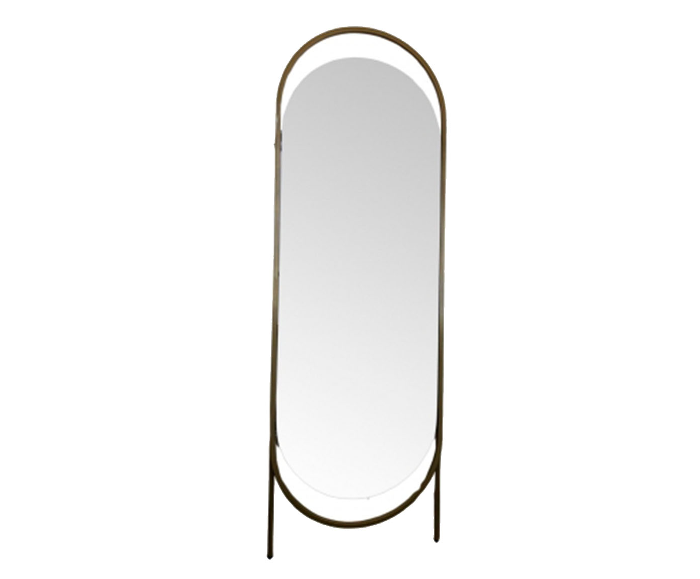 Espelho de Ch&atilde;o Glam Oblongo com Suporte Dourado - image 0