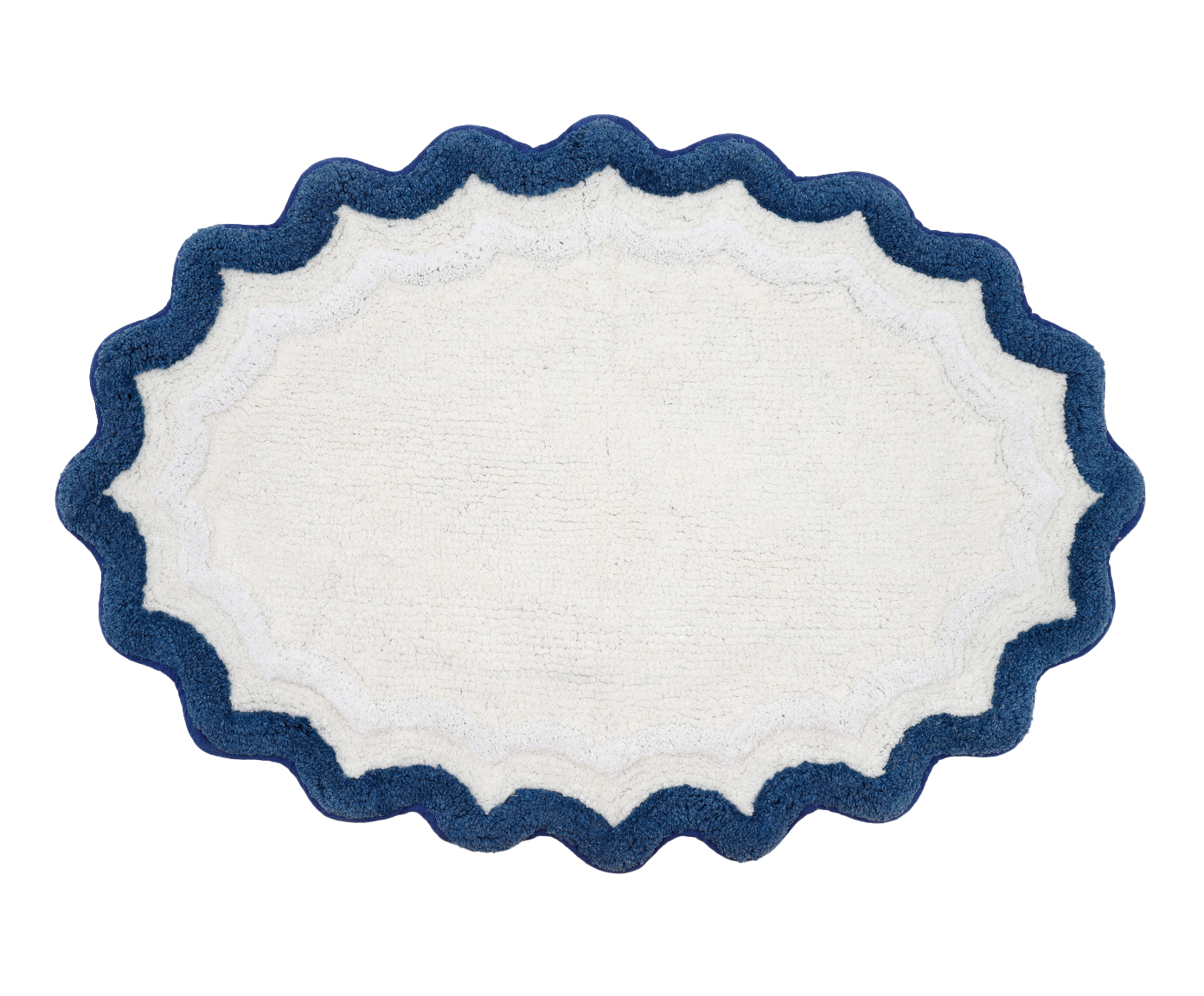 Tapete de Banheiro Ripple Off-White e Azul - image 0