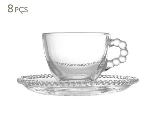 Jogo de X&iacute;caras de Caf&eacute; e Pires em Cristal Pearl - image 0