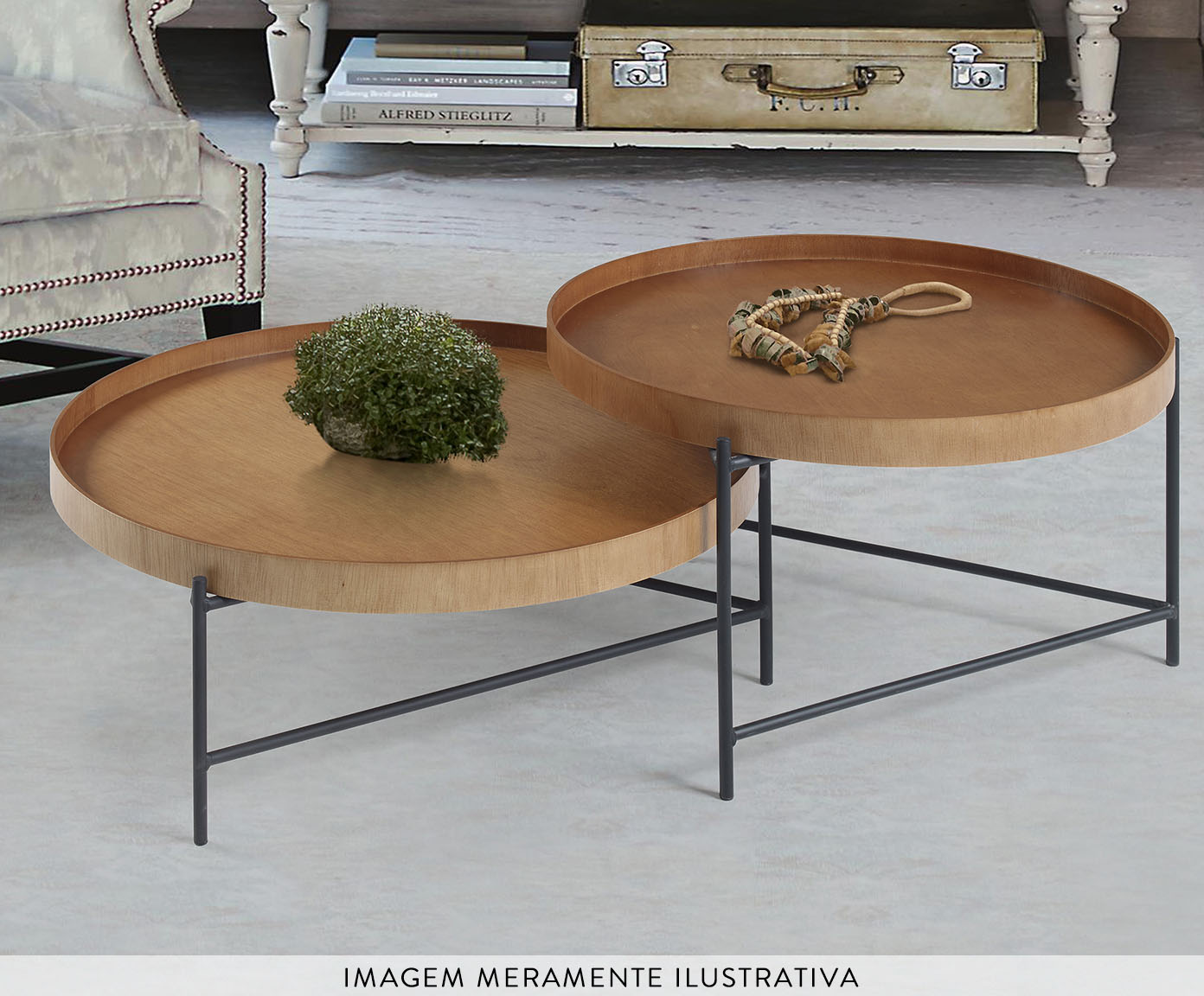 Mesa de Centro Debora Laminado com Base de Metal image number 5