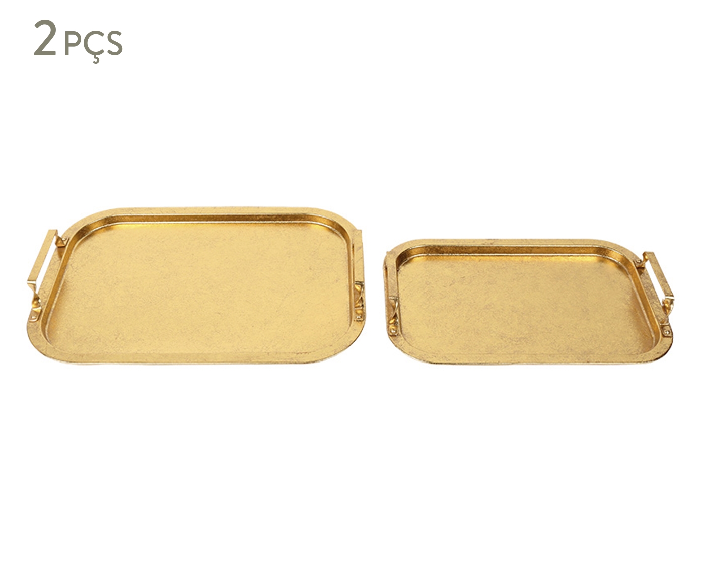 Jogo de Bandejas Decorativas Aurum Dourado - image 0