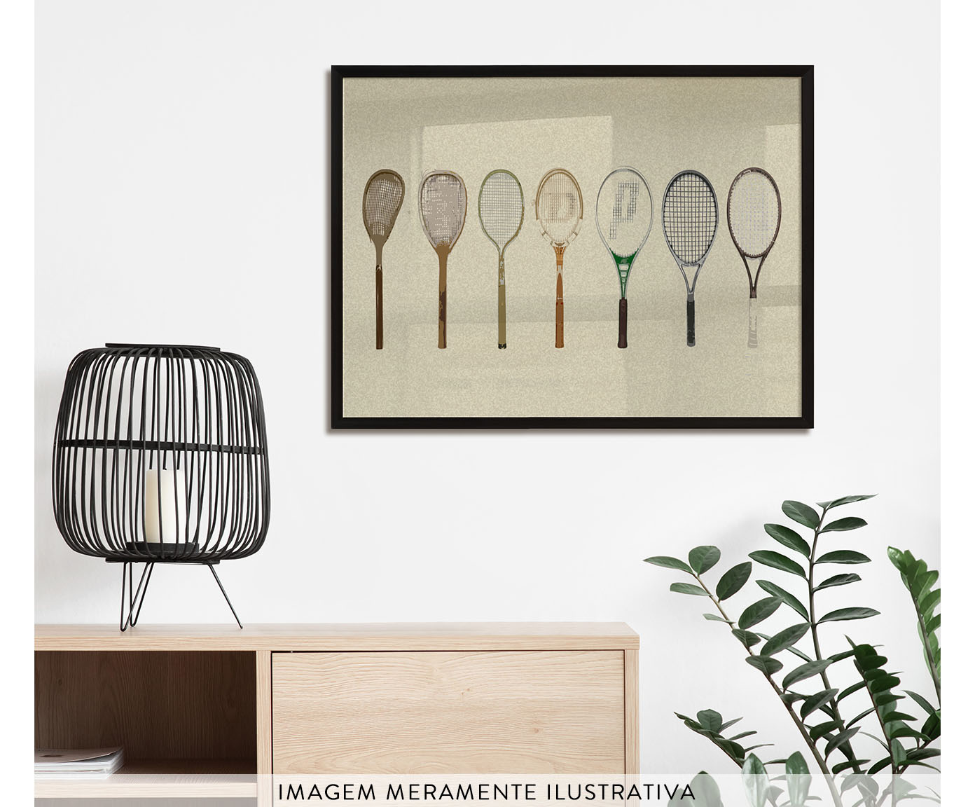 Quadro Raquetes com Moldura Preta - image 1