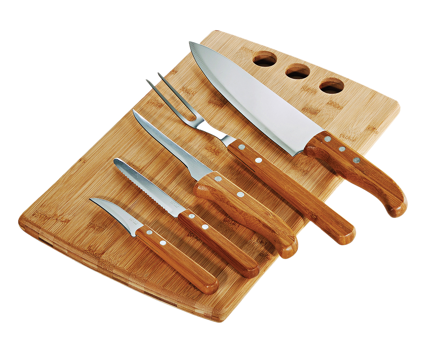 Jogo para Cozinha em Inox E Bambu Calif&oacute;rnia - image 1
