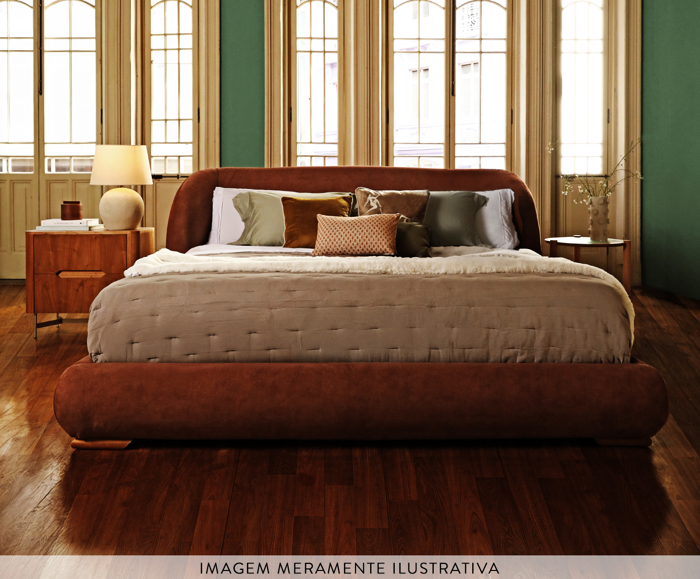 Cama Lumie Veludo Soft Tijolo - image 1