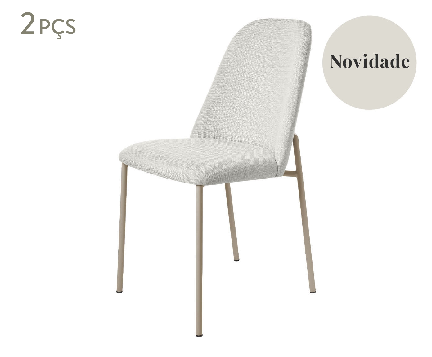 Conjunto de Cadeiras Lucille - Off-White e Champanhe - image 0