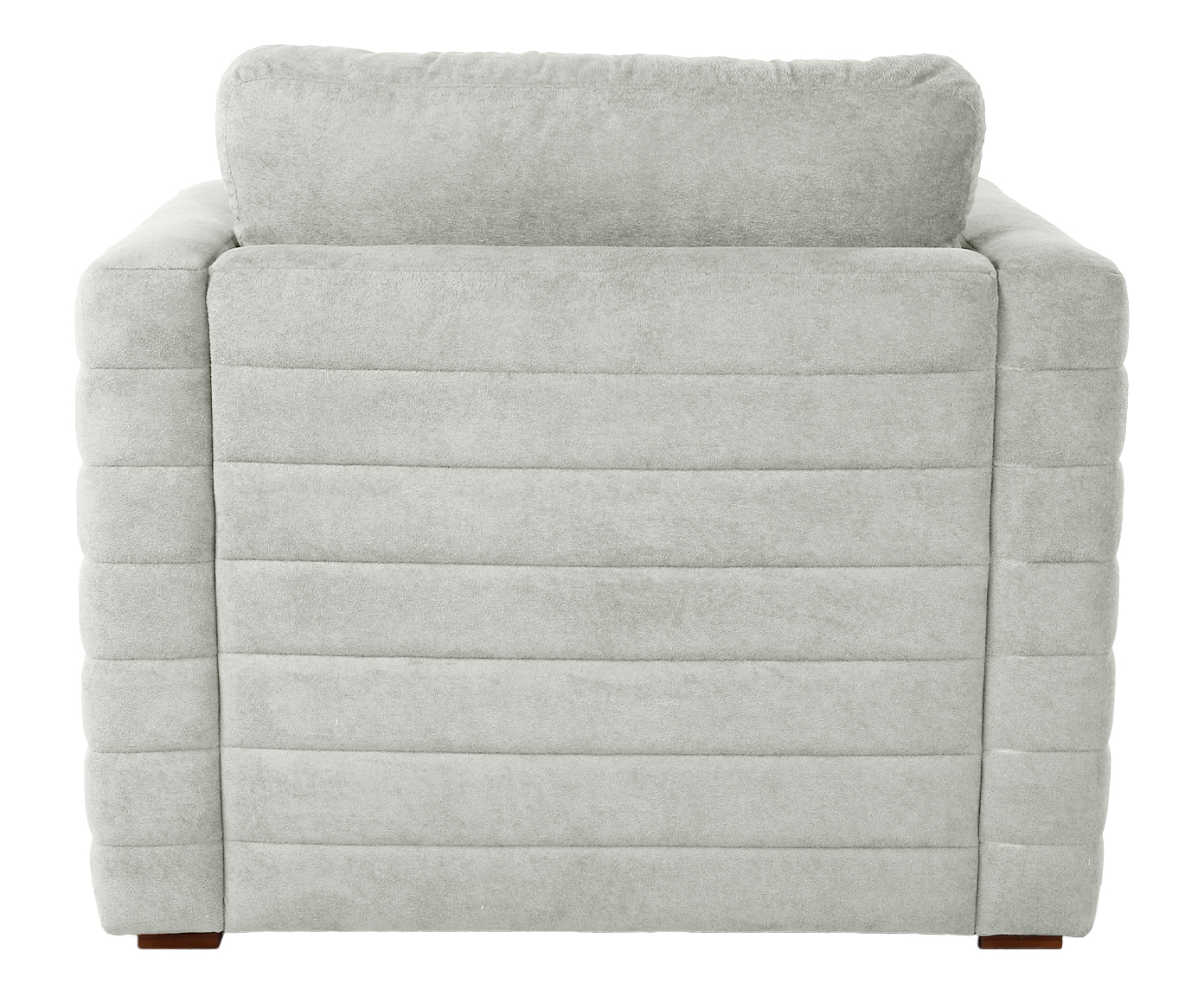 Poltrona com Puff Gom em Boucle aveludado - Cinza image number 4