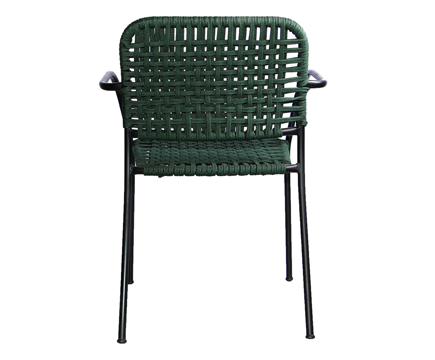Cadeira Verona em Corda N&aacute;utica - Verde Musgo e Preto - image 1