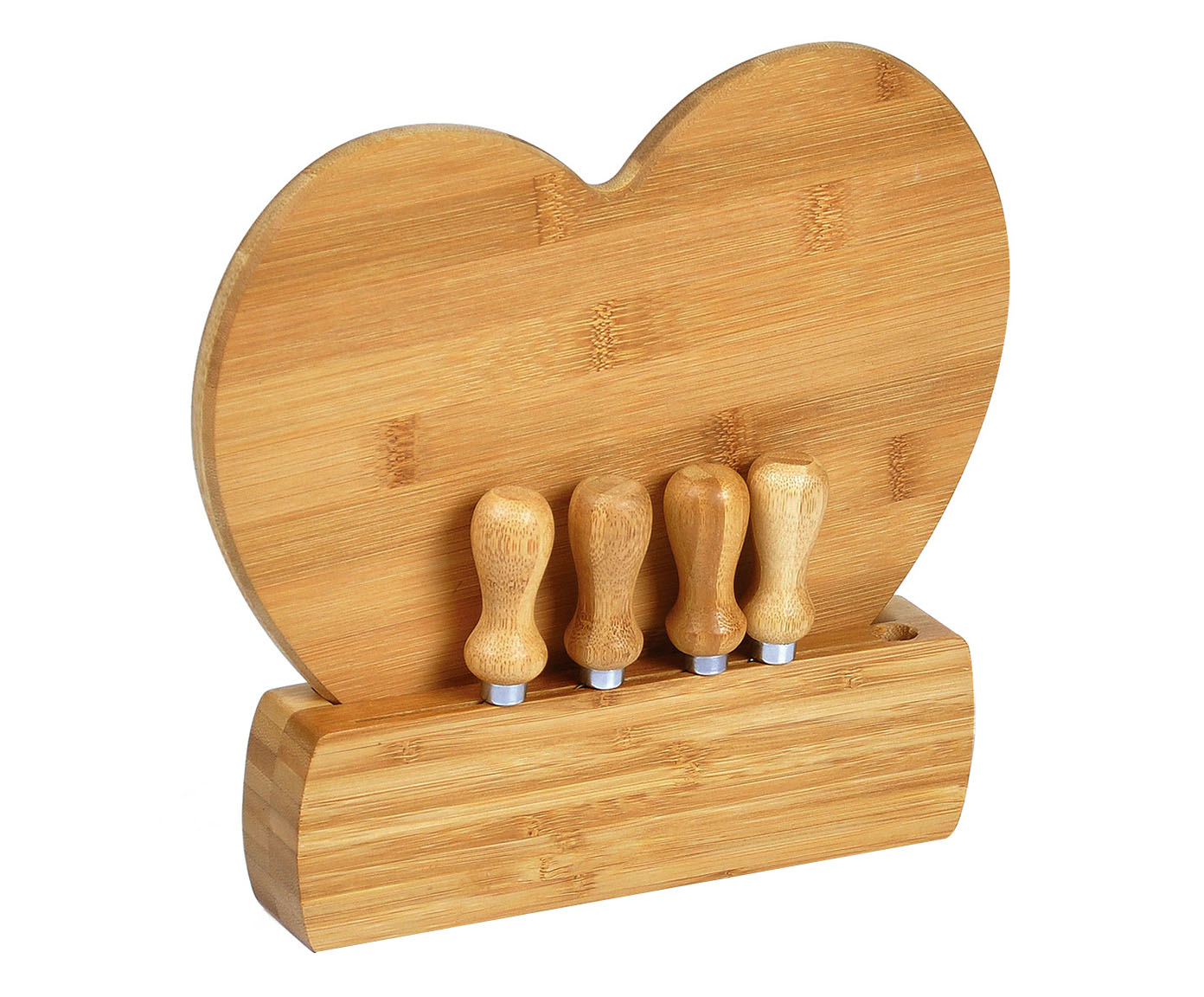 Jogo para Queijo em Inox E Bambu Bram'S Heart - image 0