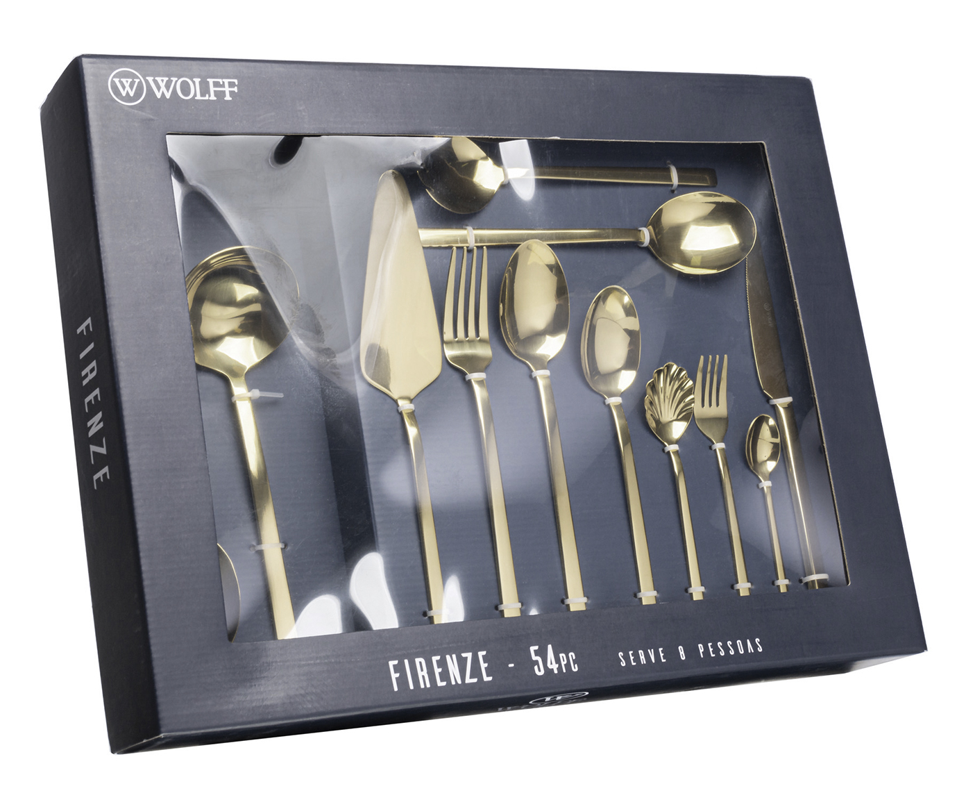 Faqueiro de A&ccedil;o Inox Firenze Dourado image number 4