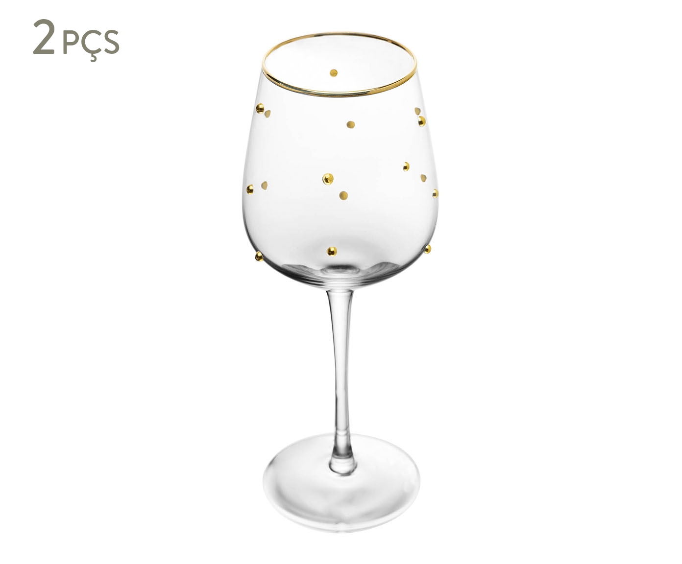 Jogo de Ta&ccedil;as para Vinho com Fio de Dourado Balls - image 0