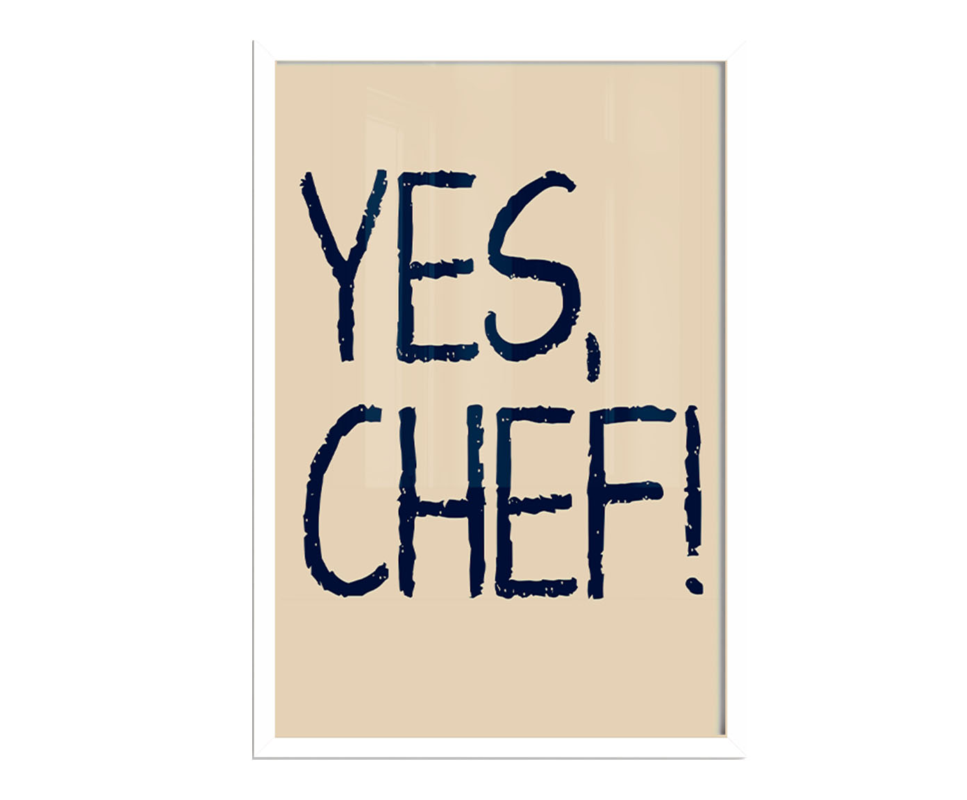 Quadro Yes Chef com Moldura Branca - image 0