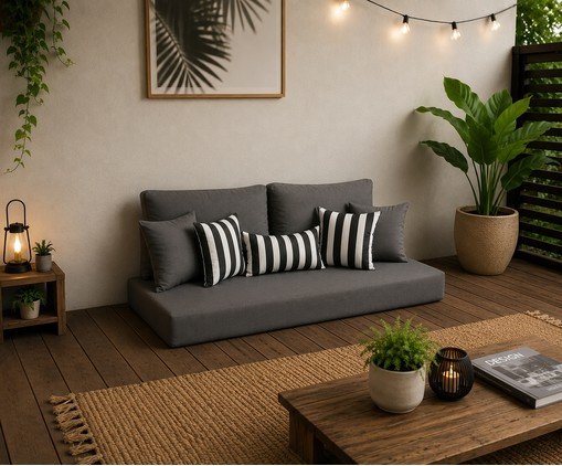 Futon Turco com Almofadas cinza image number 2