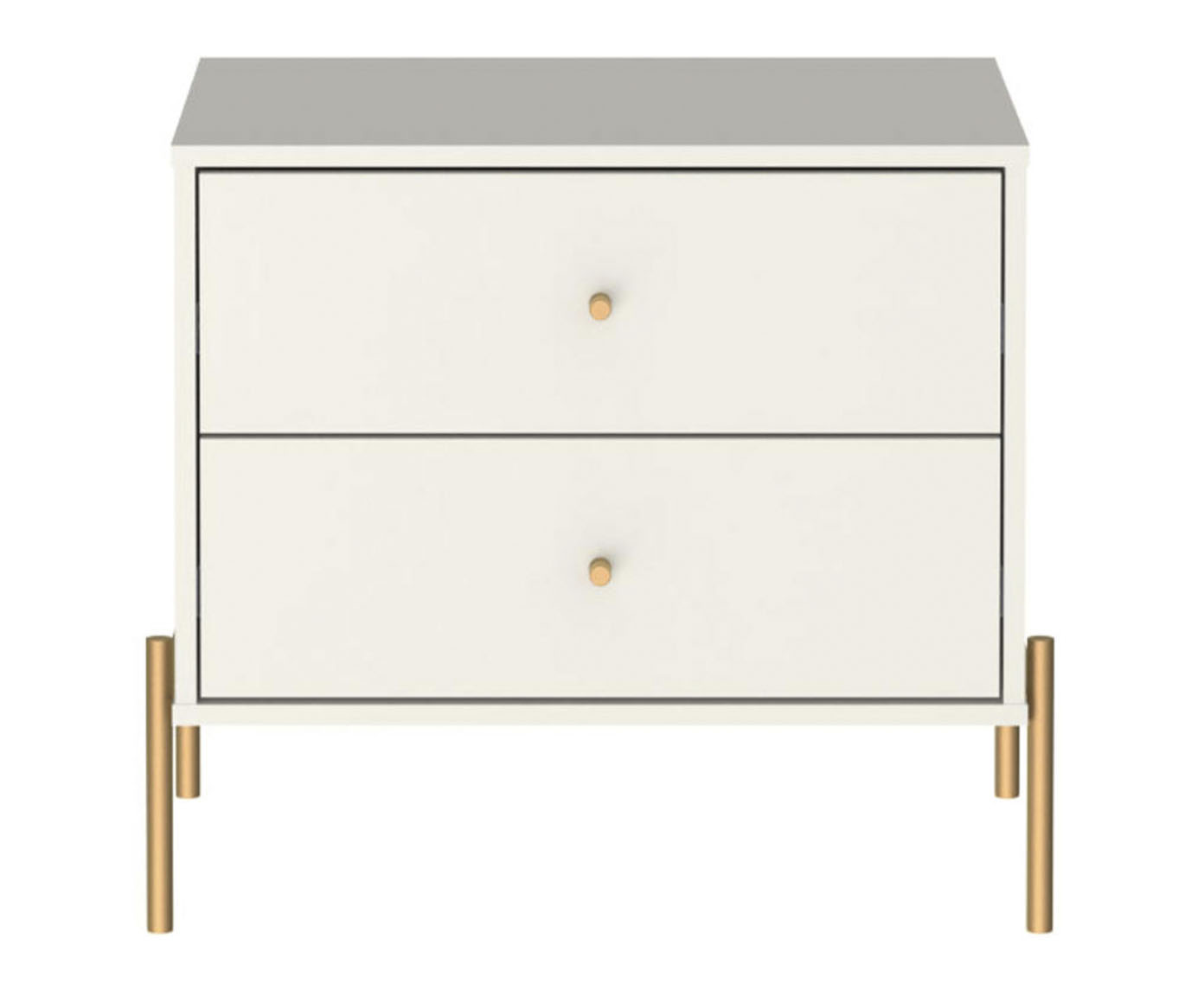 Mesa de Cabeceira Off White Jasper - Fosco e Dourado - image 1