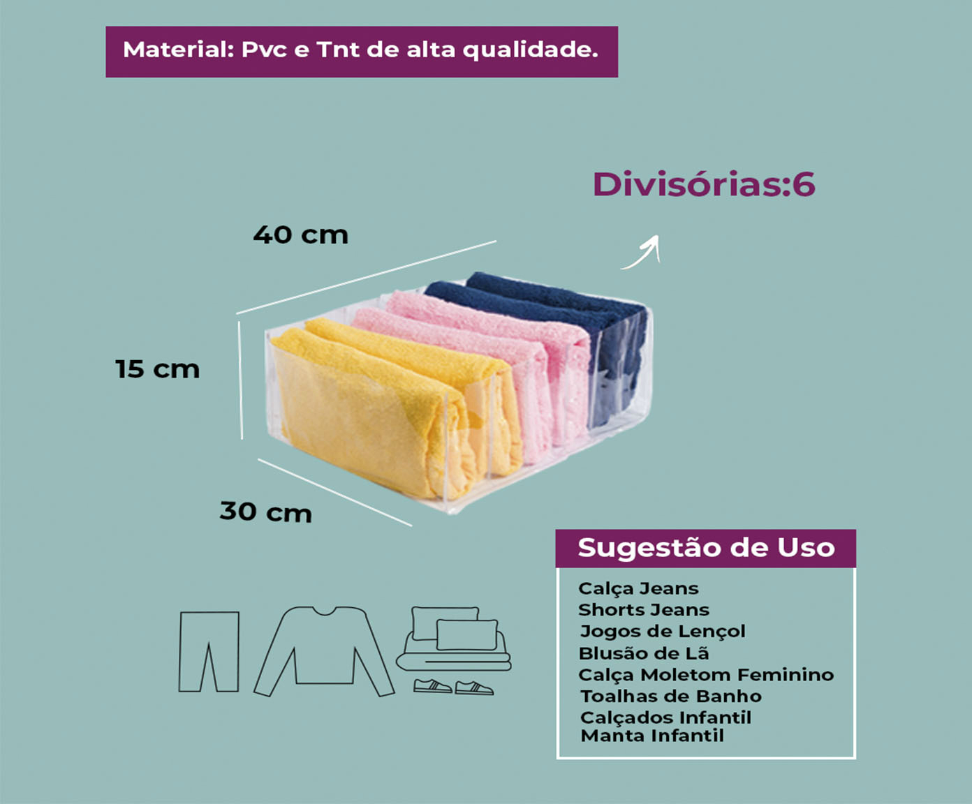 Organizador Colmeia Cristal Premium M2 Branco - image 1