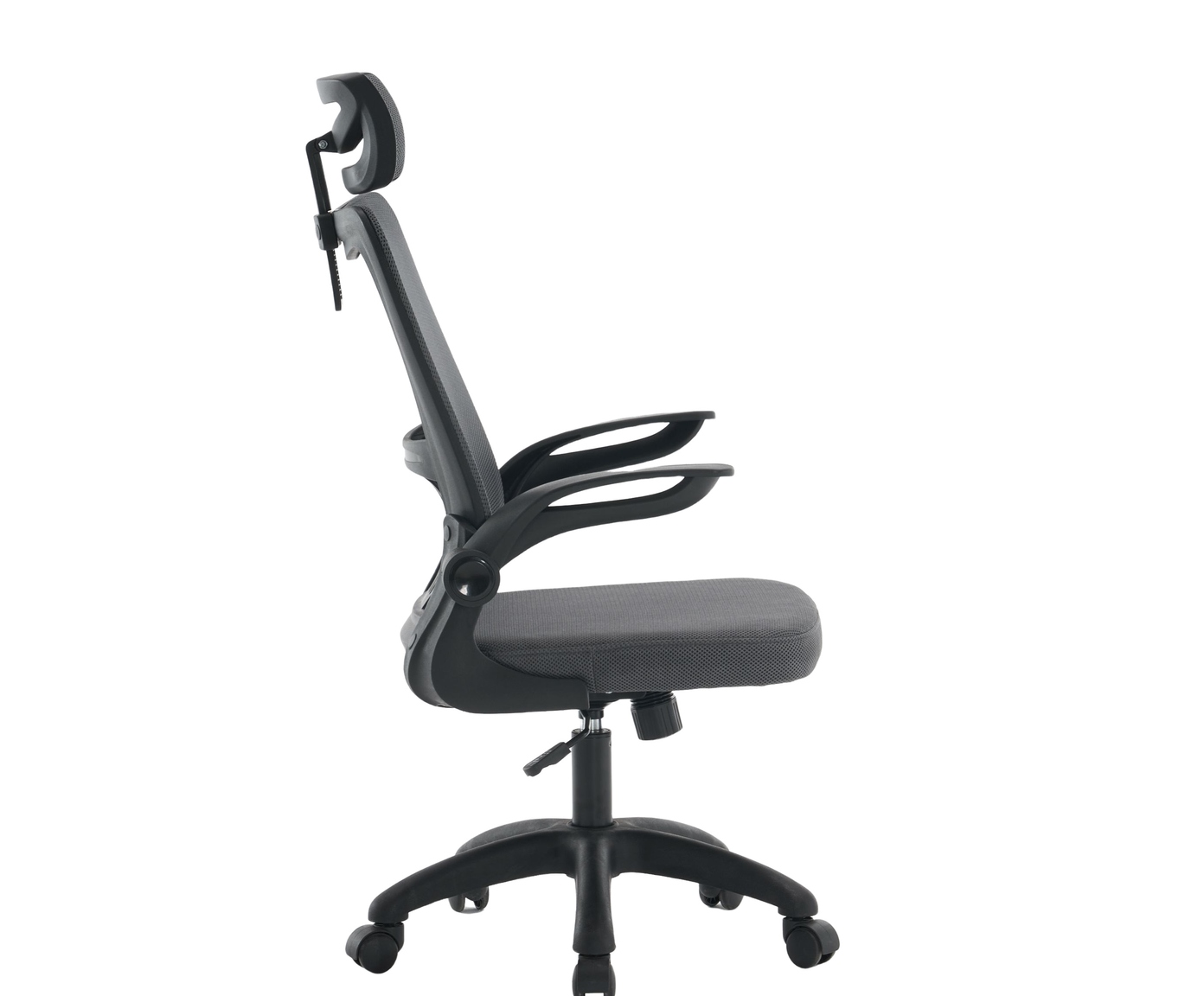 Office Baltimore com Apoio Tela Mesh Grafite Base Preta - image 1