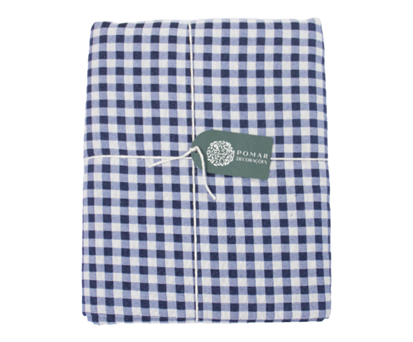 Toalha de Mesa Xadrez Azul e Branco - image 0