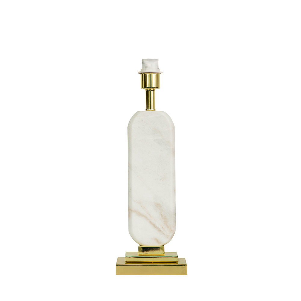 Base para Abajur Piet&aacute; Branco e Dourado image number 0